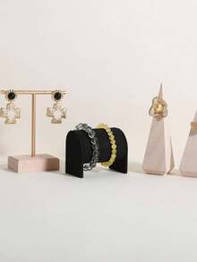 1 pieza Soporte de exhibición de reloj de microfibra, Soporte de exhibición de pulsera, Estante de almacenamiento de reloj, Estante de almacenamiento de collar y pulsera, Estante de almacenamiento de pulsera y reloj, Soporte de exhibición, Se puede usar como soporte de almacenamiento de reloj, collar, pulsera y pulsera - Multicolor - Ver 10