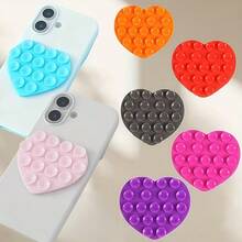 SONH 1PC Heart-Shaped Silicone Double-Sided Suction Cup 19-Piece Heart | Washable & Reusable, Firm Grip Without Falling Off | Suitable For Phone/Tablet Stand And Car Dashboard Mount - Upgraded Version In Multiple Colors - View 3