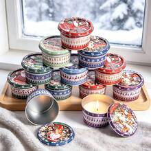 Set Perlengkapan Pembuatan Lilin Natal DIY 46 Buah, 9 Toples Lilin Kosong dengan Motif Acak (2,56 x 1,93 Inci), Set Aksesori Sumbu Lilin, Perlengkapan Pembuatan Lilin Natal - 46 buah/set - View 2