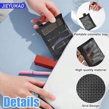 QMini Zipper Mesh Bags, 18Pcs Mesh Makeup Bag, 6 Colors Small Mesh Bag For Women Men, Nylon Mesh Coin Purse Small Zipper Pouch For Lipstick Key Credit Card - As Pic - View 3