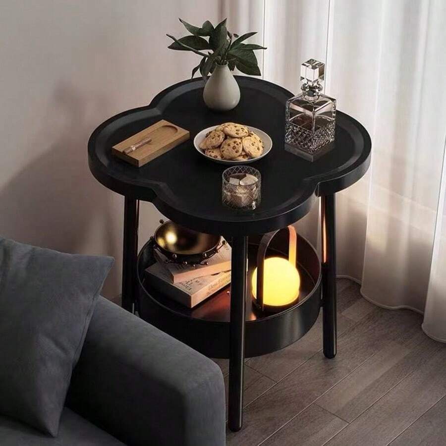 1pc Creative Home Small Table, Modern Minimalist Coffee Table, Mobile Storage Rack, Beige Sofa Side Table, Bedside Cabinet, Corner Table, Suitable For Living Room, Bedroom And Balcony - Multicolor - View 1