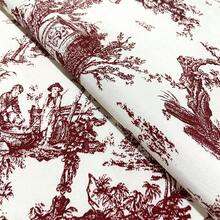 Tecido Jacquard Estampado Toile de Jouy Para Decoração 2,80m de Largura Diversas Cores e Tamanhos - Toile de Jouy - Visão 68