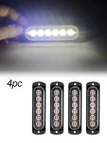 XF.Meraki 2件/4件 6 LED琥珀色閃光燈，卡車緊急閃光燈組，12V-24V警告危險閃爍車燈，LED燈，汽車配件，摩托車配件 - 6LED - 查看 10