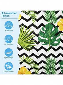 Pomelo Best 35L Polyester Large Beach Bag Solid Black Tropical Wavy Floral Flip Flop Print 9 Compartments Waterproof Sandproof Travel Shoulder Handbag - Multicolor - View 4