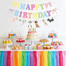 寵物狗狗生日快樂橫幅，狗狗與蝴蝶結旗幟，彩色字母小狗骨頭吊飾，寵物狗狗主題生日派對用品，居家與房間裝飾，節日氣氛道具，派對道具，派對小禮品，慶祝道具 - A - 查看 6