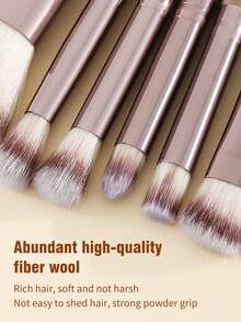 13Pcs Coffee Handle Makeup Brush Set, Professional Face & Eye Makeup Brushes, Soft Gradient Non-Shedding Synthetic Bristles, Multifunctional Foundation Blush Eyeshadow Eyebrow Cosmetic Tools, Portable Travel Beauty Kit For Makeup Beginners - Multicolor - View 5