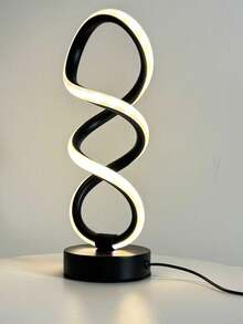 1pc Double Helix 3-Color Dimmable Creative Decorative Table Lamp, USB Powered Warm Romantic LED Atmosphere Light, Bedroom Bedside Premium Night Light - Multicolor - View 9