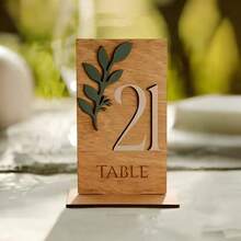 1 Set Wooden 1-30 Number Table Signs, Square Wooden Wedding Table Decor, Rustic Style Wedding Decoration, Wedding Table Decor, Wedding Directional Signs, Table Number Cards, Party Table Signs, Suitable For Halloween - A - View 4