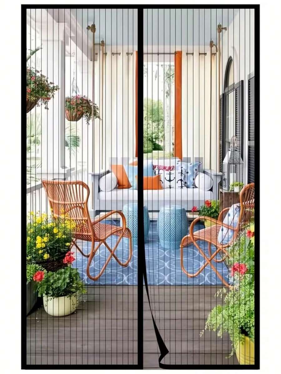 Magnetic Self Sealing Screen Door - Heavy Duty Fiberglass Ultra-Fine Mesh, Scratch-Resistant Pet Friendly, Mosquito-Proof Curtain For Bedrooms, Kitchens, Living Rooms, Easy Wipe Clean, All Seasons Home Decor
