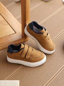 1 Pair Boys' 2026 Spring/Autumn Versatile Girls' Sports Casual Skate Shoes, Breathable - Khaki - View 5