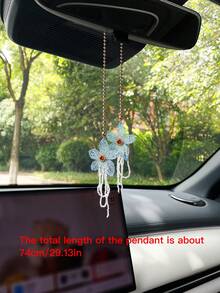 Creative Flower Car Pendant, Car Rearview Mirror Decor Hanging Ornament - Multicolor - View 10