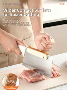 1PC/2pcs Kitchen Vegetable Slicer Hand Protector, Effortless Bone & Meat Cutting Tool, Knife Back Guard With Built-In Sharpener - View 2