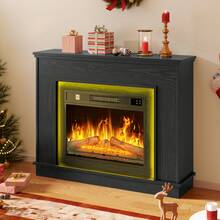BALCONERA 39 Inch Freestanding Electric Fireplace With Realistic LED Flame Effect, Plug & Play No Installation Needed, Portable Fire For Living Room/Bedroom - UK Plug(220-240V) - View 2