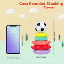 Basketball Spiral Stacking Tower Toy, Colorful Assembly Track Stacking Playset, Early Educational Toy For Toddlers, Color Recognition Developmental Toy, Perfect Birthday Halloween Christmas Holiday Gift, Random Color - Multicolor - View 9