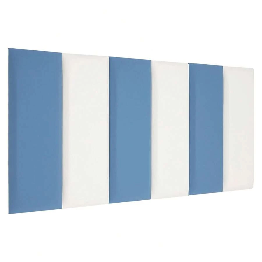 YUNRUX 6-Pack Wall Panels, Wall Panels For Interior Wall Decoration, Headboard Impact Protection Panels Dark Grey-Blue - Blue - View 1