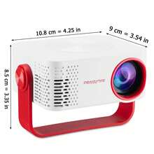 Portable Smart Projector - Native 1080P Full HD, Powered By Android System, Features Auto Focus And Auto Keystone Correction, Supports Wifi Wireless Connection, Suitable For Home Theater Movie Projection, Gaming And Learning - Red and White - View 3