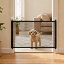 Retractable Pet Gate, Suitable For Doorways, Indoor Dog And Cat Pet Door, Adjustable Mesh Safety Barrier, No-Drill Stair Gate, Portable Pet Fence, Suitable For Home, Hallway And Door - Multicolor - View 7