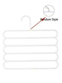 (2/4/5/10pcs) Closet Storage Hanger, Plastic 5-Tier Scarf Rack, Optional Upgraded Thickened Version, More Sturdy And Durable, Closet Pants Hanger, Scarf And Tie Storage Rack - White - View 9