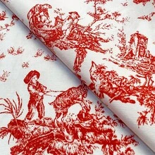Tecido Jacquard Estampado Toile de Jouy Para Decoração 2,80m de Largura Diversas Cores e Tamanhos - Toile de Jouy - Visão 65