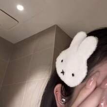 1pc Beautiful And Fluffy Miffy Rabbit Hair Clip, Soft Plush White Rabbit Face Decorative Hair Clip, Sweet Cartoon Style Side Hair Clip, Fashionable Hair Accessory For Women's Daily Makeup Photos, Perfect Birthday Gift, Small Surprise - Multicolor - View 6