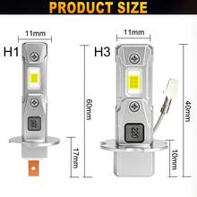 TOAUTO 2PCS H1 H3 LED Headlight Bulbs CANBUS Led Lights 1:1 Mini Lamp 3570 CSP Car LED Plug & Play 6000K 12V - A - View 8