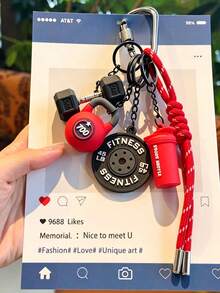 [Original Handmade] Mini Water Bottle Keychain, Woven Rope Keychain/Wrist Accessory, 3D Earphone Accessory, Car Key Anti-Loss Chain, Exquisite Girls Earphone Decoration - Multicolor - View 10