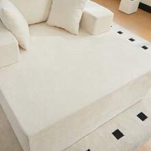 Chenille Fabric Modular Sofa, 30D High-Elasticity Foam Filling. Easy To Move With Non-Slip Base, Ideal For Living Rooms And Other Spaces. Beige - 米色 - 查看 7