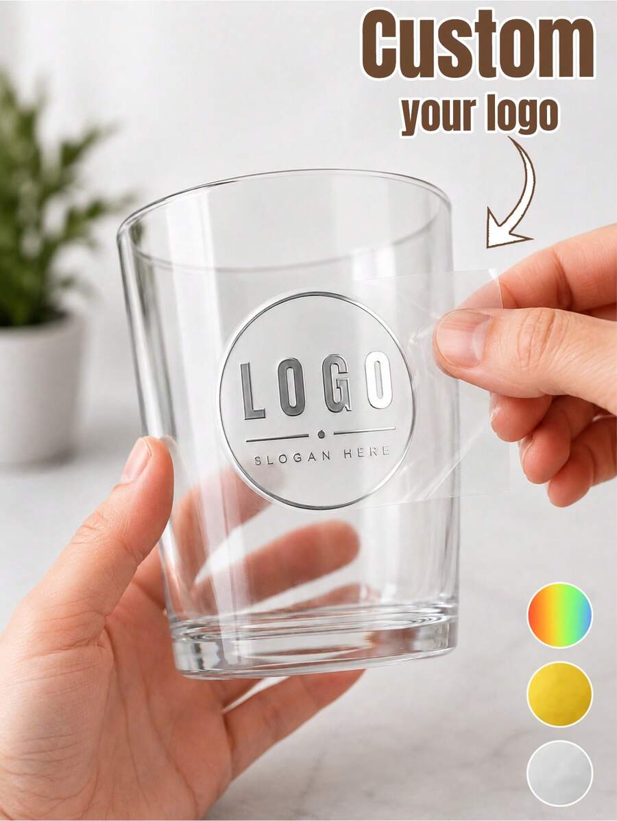 客製化圓形水晶貼紙,極簡個性化 Logo 標籤,適用於杯子、派對小禮物,可客製文字貼紙,生日與婚禮裝飾,萬聖節、感恩節與聖誕節可客製化禮物封印貼,個性化貼紙,客製貼紙 - 風格A - 查看 1