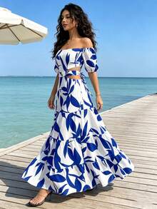Women Midi Dresses - Blue - View 8