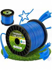Star Trimmer Line 2 Mm * 50 M For Grass Trimmers And Brush Cutters, Five Point Nylon Cutting Line With Durable Wear Resistant Flexible Construction, High Performance Replacement Spool For Grass And Garden Maintenance - A - View 1