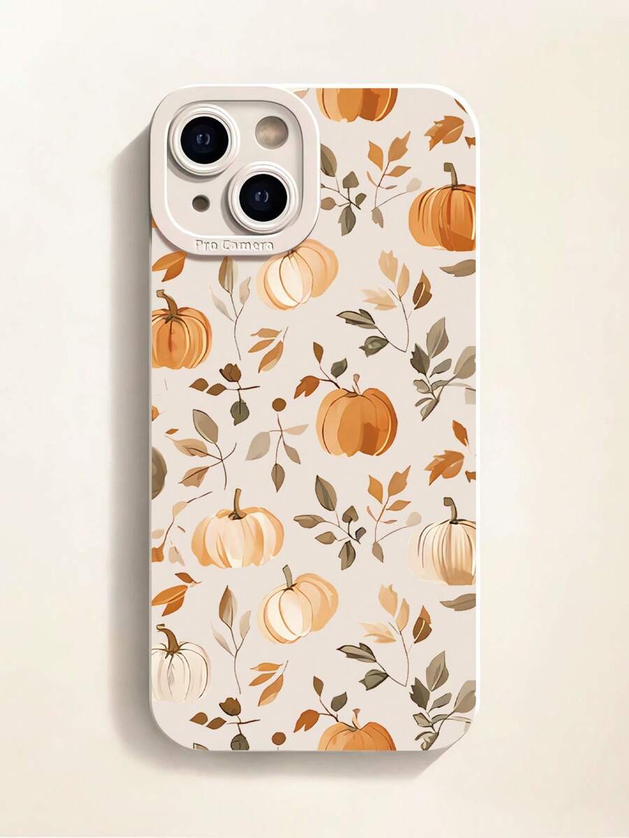 1 buah Casing Ponsel Anti Jatuh Motif & Rumput Musim Gugur Warna Putih Krem, Perlindungan Penuh, Kompatibel dengan iPhone 16 Pro Max/16/16 Pro/16 Plus/11/15/15 Pro/15 Pro Max/12/13/14 Pro Max/XS/XR/11 Pro/11 Pro Max/12 Pro/12 Pro Max/13 Pro/13 Pro Max/7 Plus/14 Pro/14 Pro Max/14 Plus/7 Plus/8 Plus/8/SE2/12 Mini/13 Mini, Bahan Lembut, Anti Menguning - MultiWarna - View 1