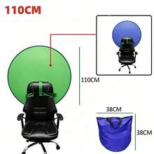 Chrisley 29.5/43.3 Inch Round Green & Blue Dual-Color Backdrop, Double-Sided Portable Photography Studio Background, Foldable Green Screen Chroma Key Panel For Live Streaming, Photography, Video Transmission, Gaming, Video Calls And Chatting - View 12