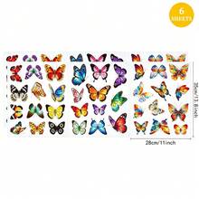 6/3 Buah Stiker Jendela Gaya Kaca Patri, Pola Kupu-kupu Cerah, Stiker Jendela PVC Statis yang Dapat Digunakan Kembali, Aneka Warna, untuk Dekorasi Jendela Rumah, Dapur, Kamar Tidur, Dekorasi Seni Rumah DIY - MultiWarna - View 11