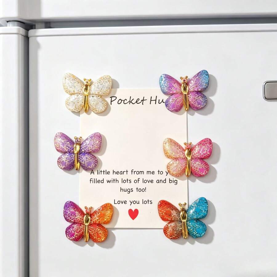 3/8/12pcs Cute Butterfly Refrigerator Stickers, Colorful Cartoon Style Refrigerator Decoration Magnets, Romantic Home Kitchen And Dormitory Decorations