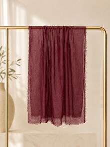 1 pieza Pañuelo liso plisado básico de mujer, clásico pañuelo liso para usar con abaya y ropa con velo - Burdeos - Ver 3