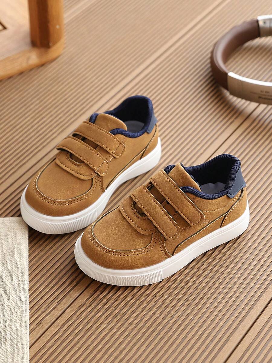 1 Pair Boys' 2026 Spring/Autumn Versatile Girls' Sports Casual Skate Shoes, Breathable - Khaki - View 1