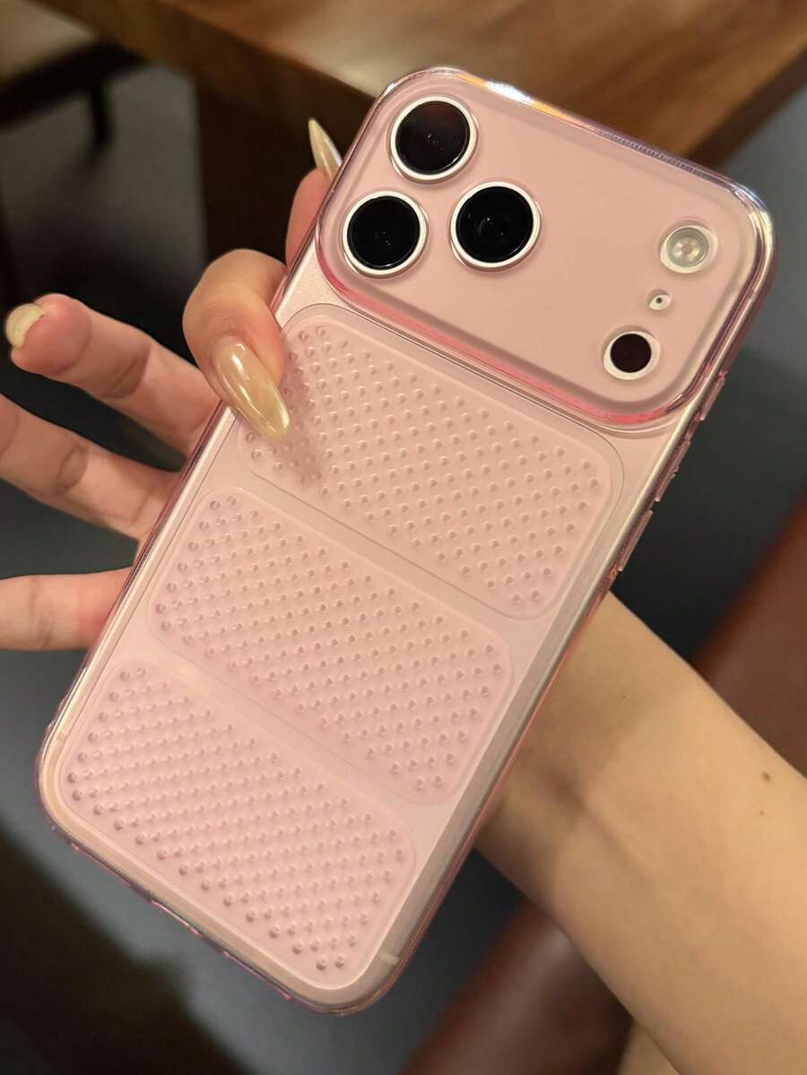 Minimalism Heat Dissipation Translucent Phone Case Compatible With Phone 17 Pro Max 17 Pro 17 16 Pro Max 16 Pro 16 15 Pro Max 15 Pro Max 15 Pro 15 14 13 Pro Max Lens Protection Back Cover - Pink - View 1
