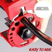 [Hot ] Stainless Steel Wire Stripper - Portable Mini Cable Cutter And Crimping Tool, Industrial Coaxial Wire Stripper, White/Red - Multiple Styles - View 8