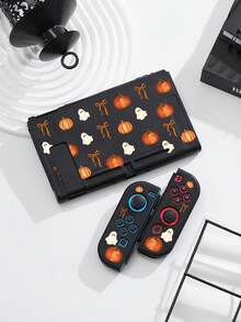 Cailai Halloween Pumpkin Ghost Illustration Pattern Switch 2 (2025)/Switch NS/Switch OLED Game Console Accessory Set, Game Console Protective Case/Storage Bag, TPU Soft Shell/Hard Shell Removable Stand, Beautiful & Practical, Portable Stand, Travel Friendly, Anti-Drop, Anti-Scratch, Anti-Stain, Fashionable Romantic Gift - View 6