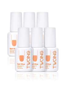 TWOING 6pcs/3pcs/1pc 7g Quick-Drying Brush-On Nail Glue For Press-On Nails, Acrylic Nail Tips, Fake Nails, Small Rhinestones & Nail Charms, Clear Strong-Hold Adhesive, No UV Lamp Needed - 7g - View 14