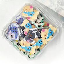 5/10/22/29/35/46/52Pcs Boxed Assorted Puppy Resin Buttons, Suitable For Phone Cases, Hair Clips, Keychains, Stationery Boxes DIY Handmade Decoration, Versatile Small Accessories For Handmade Enthusiasts To Create Jewelry And Creative Handmade Gifts, Random Styles - Multicolor - View 2