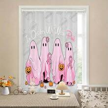 1pc Light Pink Ghost Halloween Shower Curtain - Suitable For Bathroom Decor, Bathroom Curtain - Easy To Clean, Exquisite Home Decor, Bathroom Partition Curtain, Decorative Shower Curtain, Bathroom Accessories Home Decor Gift - Includes 12 Hooks - Multicolor - View 9