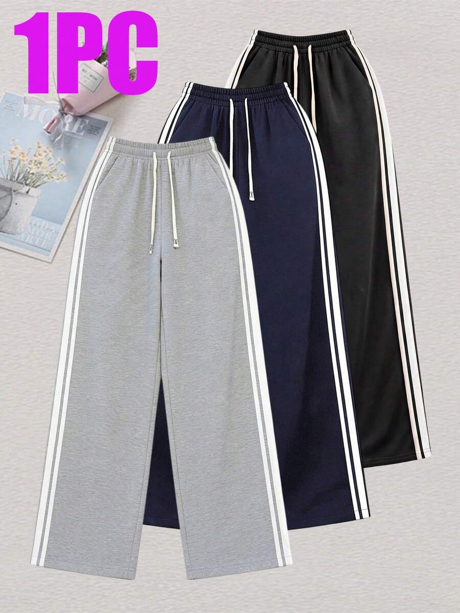 These Striped Long Pants Are Suitable For All Seasons, Perfect For Outdoor Activities And Casual Wear, And Easy To Match With Various Tops - Light Grey - View 1
