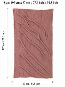 1 pieza Pañuelo de cabeza básico clásico de color liso plisado para mujer - Rosa coral - Ver 2
