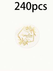 Custom Transparent Name Stickers, Elegant Personalized Gold Labels, Suitable For Gift Boxes, Cups And Party Favors, Customizable Text And Design Decals, Suitable For Wedding Decor, Birthday, Anniversary, Bridal Shower And Christmas Gifts, Small Business Packaging - Style a - View 7