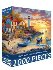 1盒1000片拼图 - 水彩花卉，尺寸70厘米 x 50厘米，油画风景，成人减压，装饰艺术品，完美礼物（情人节礼物，生日礼物） - 彩色 - 查看 16