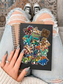 50Pcs Cute Pixel Dinosaur Vinyl Sticker Set, Pixel Art Dino Decals For Dinosaur & Pixel Art Lovers Gift, Back To School Supplies Craft Kit & Journal Supplies - Multicolor - View 4