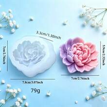 1 buah Cetakan Silikon Lilin Aroma Bunga untuk Dekorasi Rumah/Hadiah, Cetakan Plaster, Cetakan Pengecoran Resin Epoksi Buatan Tangan, Cetakan Plaster Tanah Liat Dekoratif Artistik - A-putih - View 3