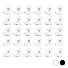 Kit 30 Suportes Tucano MDF 15mm Fixador Invisível Para Prateleira Preto e Branco - Branco - Visão 2