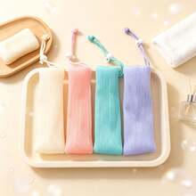 1/4pcs Mesh Soap Storage Bag, Thickened Foaming Drawstring Pouch, Bathroom, College Dorm, Minimalist Style, Student, Men, Women, Travel Accessory, Back To School - one-size - View 7